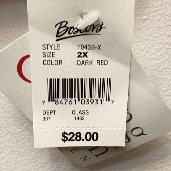 🎉HP🎉Hasting & Smith Women Crew Neck Top-Snowflake ❄️, Dark Red, 2X, NWT - Picture 8 of 8